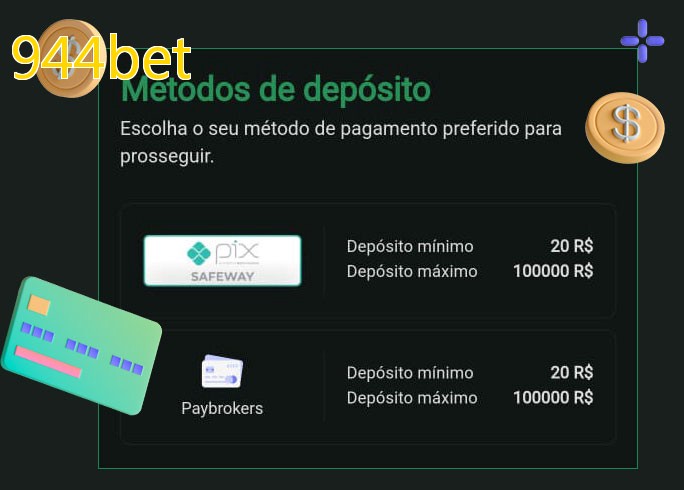 O cassino 944betbet oferece uma grande variedade de métodos de pagamento